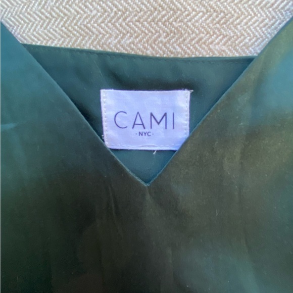 CAMI NYC Green Silk Cami Top with
Beaded Straps - Picture 4 of 11